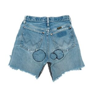 Vintage 70s / 80s Wrangler Denim Patched Cut Offs - Visible Mending